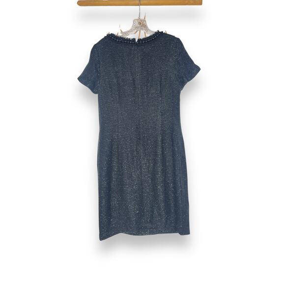 Talbots Tweed & Pearl shift dress black 14 - Picture 7 of 8